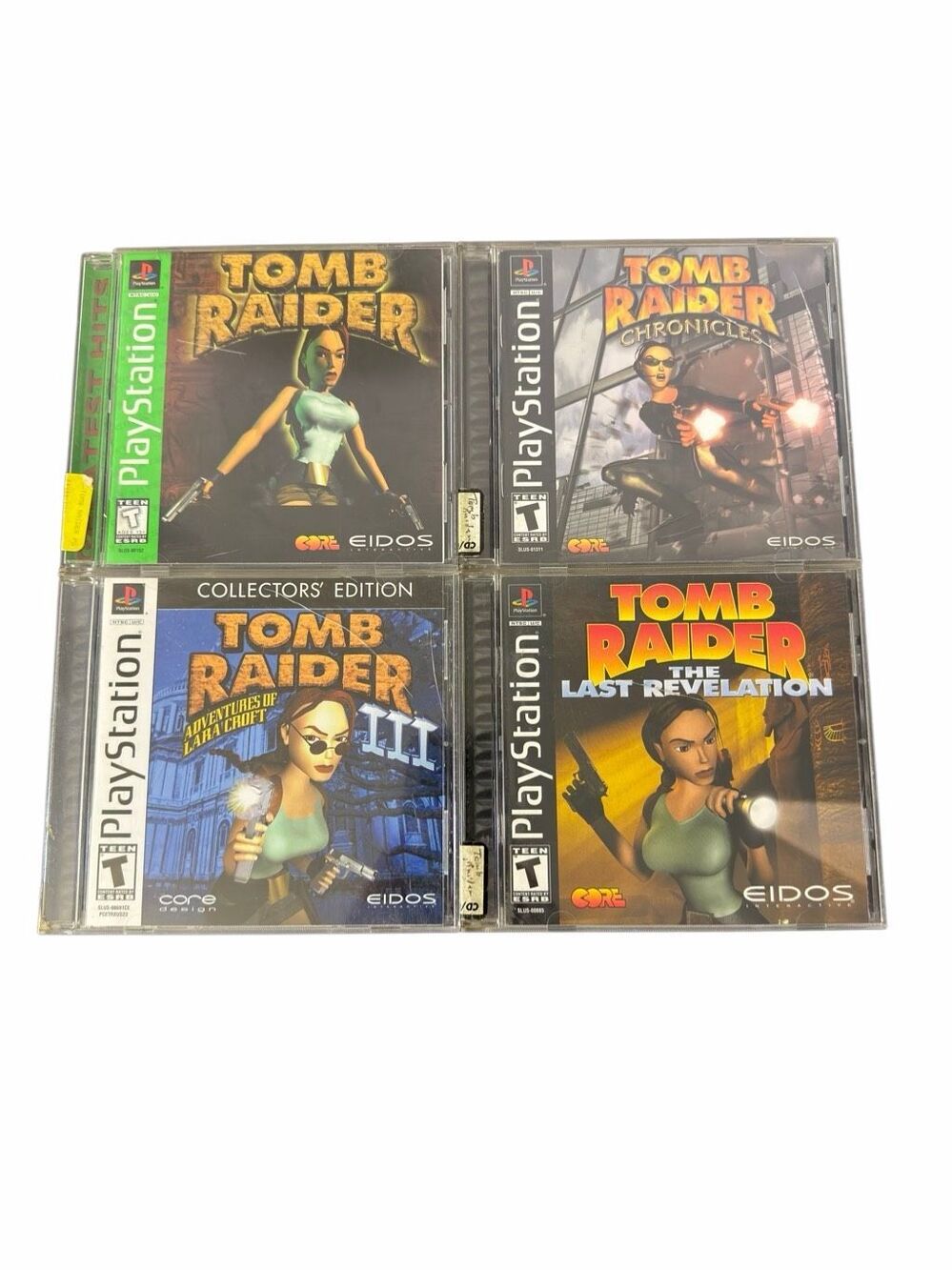 Tomb Raider PS1 Game Lot (4) Tomb Raider 1, Chronicles - III Adventures of Lara